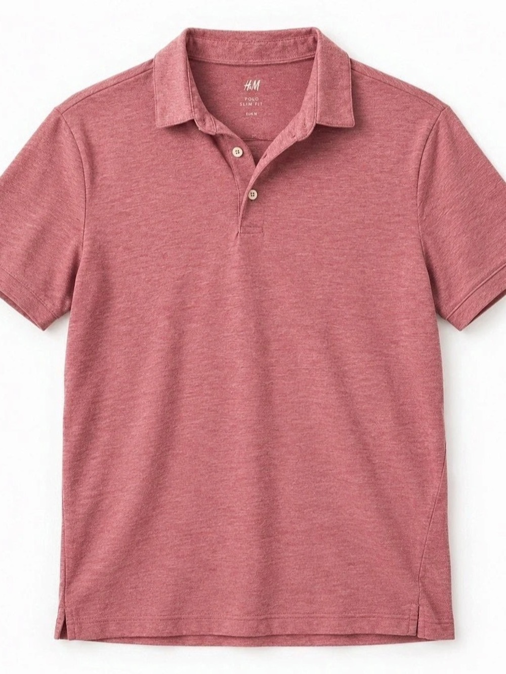 H&M Medium Polo Slim Fit Polo Pink Size Medium